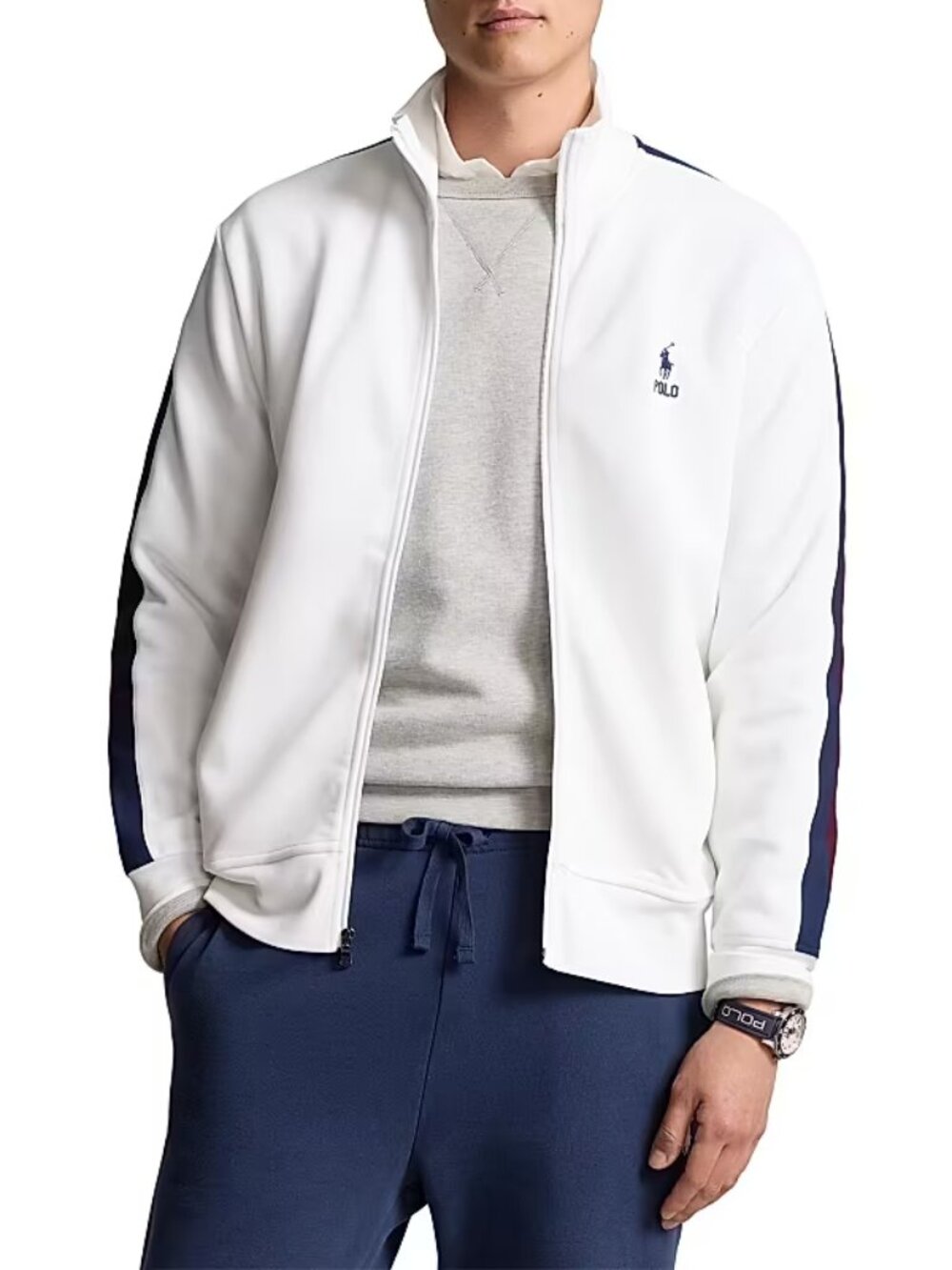 Polo Ralph Lauren Men's Taped Track Jacket Size XXL White Black